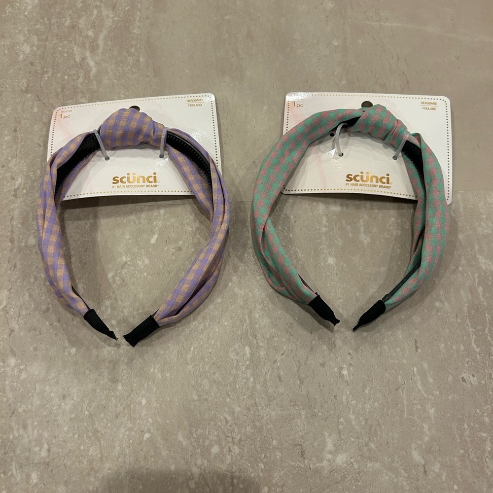 Scunci Spring Checkered Headbands